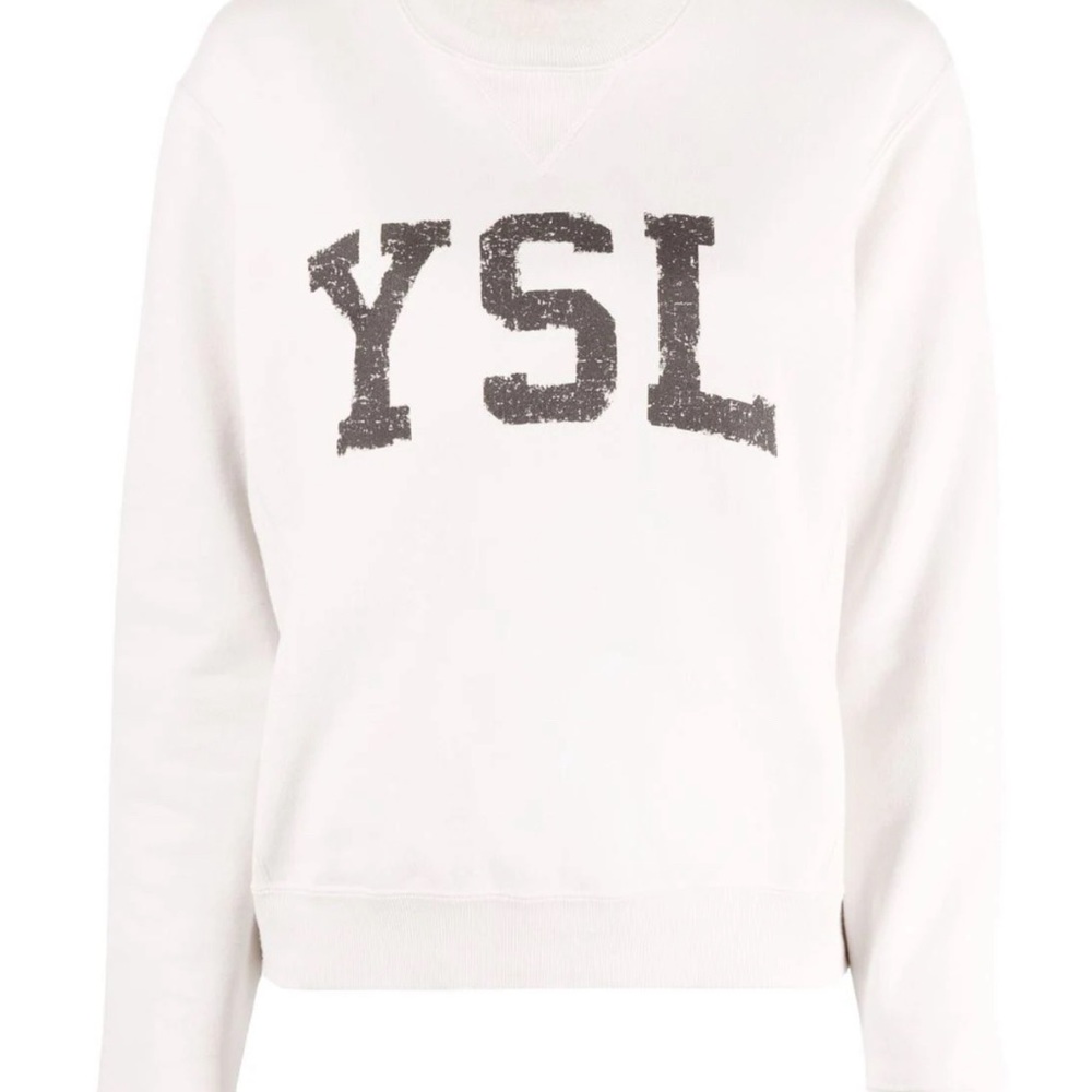 Saint Laurent logo-print cotton sweatshirt